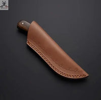 8" Inches HAND FORGED Full Tang Damascus Steel Skinning Knife+ Leather sheath ZB Knives Store