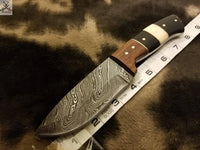 8" Inches HAND FORGED Full Tang Damascus Steel Skinning Knife+ Leather sheath ZB Knives Store