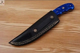 8" Inches HAND FORGED Full Tang Damascus Steel Skinning Knife+ Leather sheath ZB Knives Store