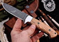 Damascus steel handmade skinning knife - ZB Knives Store