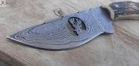 8" Inches HAND FORGED Full Tang Damascus Steel Skinning knife+ Leather sheath ZB Knives Store