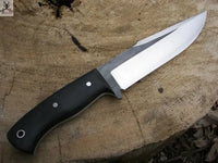 8"inches HAND FORGED Full Tang 1095 High Carbon Steel Skinning knife + Leather Sheath ZB Knives Store