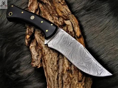 9.5" Inches HAND FORGED Full Tang Damascus Steel Hunting knife+ Leather sheath ZB Knives Store