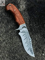 9.5"inches HAND FORGED Fixed High Carbon Steel Hunting knife + Leather Sheath ZB Knives Store