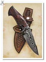 Damascus steel Hunting knife - ZB Knives Store