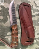 9" Inches HAND FORGED Full Tang 1095 High Carbon Steel Hunting Knife+ Leather sheath ZB Knives Store