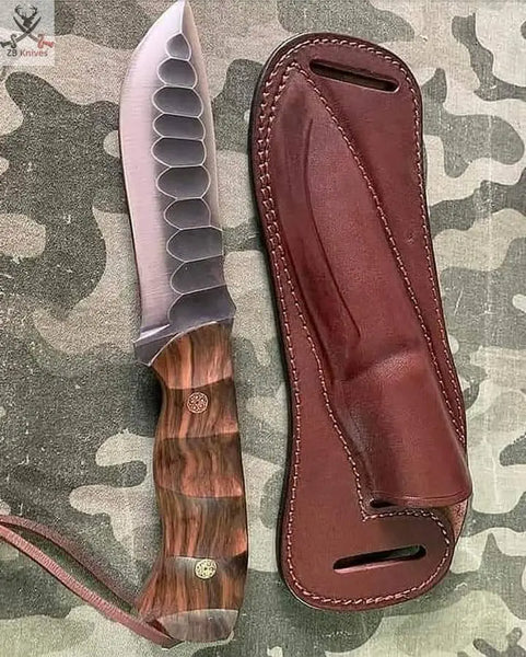 9" Inches HAND FORGED Full Tang 1095 High Carbon Steel Hunting Knife+ Leather sheath ZB Knives Store