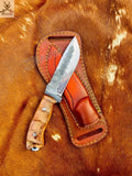 9" Inches HAND FORGED Full Tang 1095 High Carbon Steel Hunting Knife+ Leather sheath ZB Knives Store