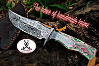 Custom Handmade Damascus Steel Hunting Knife - ZB Knives Store