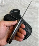 Best Walnut Handle Hunting Knife - 9" Hand - Forged Damascus Steel Blade - ZB Knives Store