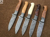 Beautiful Custom Handmade Damascus Steel Steak Knives set - ZB Knives Store