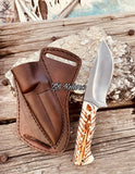 9"inches HAND FORGED Full Tang High Carbon Steel Hunting knives + Leather Sheath ZB Knives Store