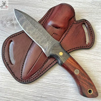 Beautiful Custom Handmade Damascus Steel Skinning knife ZB Knives Store