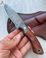 Beautiful Custom Handmade Damascus Steel Skinning knife ZB Knives Store