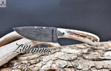 HAND FORGED Special Feather Damascus Best Big Game Skinning Knife - ZB Knives Store