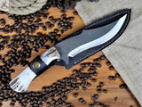 Big Knife For Hunting - Handmade High Carbon Steel with Antler Horn Handle - ZB Knives Store