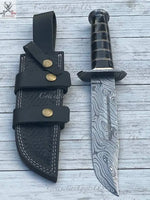 Black Beauty Damascus Bowie Knife ZB Knives Store