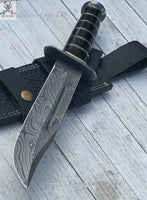 Black Beauty Damascus Bowie Knife ZB Knives Store