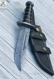 Black Beauty Damascus Bowie Knife ZB Knives Store