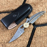 DAMASCUS STEEL CUSTOM HANDMADE POCKET FOLDING KNIFE