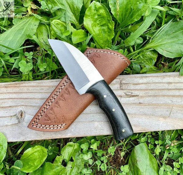 CUSTOM HANDMADE D2 STEEL HUNTING KNIFE HANDLE MICARTA ZB Knives Store