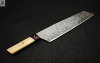 CUSTOM HANDMADE DAMASCUS CHEF KNIFE WITH LEATHER SHEATH ZB Knives Store