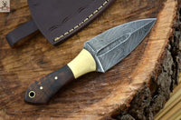 CUSTOM HANDMADE DAMASCUS DAGGER KNIFE HANDLE ROSE WOOD ZB Knives Store