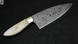 CUSTOM HANDMADE DAMASCUS STEEL CHEF KNIFE CAMEL BONE - ZB Knives Store
