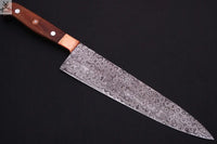 CUSTOM HANDMADE DAMASCUS STEEL CHEF KNIFE WITH LEATHER SHEATH ZB Knives Store