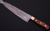 CUSTOM HANDMADE DAMASCUS STEEL CHEF KNIFE WITH LEATHER SHEATH - ZB Knives Store