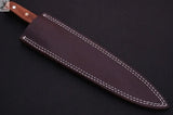 CUSTOM HANDMADE DAMASCUS STEEL CHEF KNIFE WITH LEATHER SHEATH - ZB Knives Store