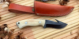 CUSTOM HANDMADE Old Timer Gut Hook Knife/ CAMEL BONE TANG WORK HANDLE - ZB Knives Store