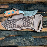Handmade Cowboy Carry Knife With Western Leather Sheath - ZB Knives Store