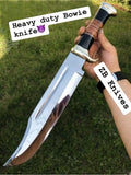 Crocodile Dundee - 18" Custom Bowie Knife & D2 Steel Blade With Leather Sheath - ZB Knives Store