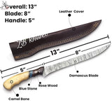 Custom Made Damascus steel Fillet Fishing Knife ZB Knives Store