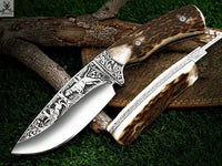 Custom handmade J2 steel engraved #Bushcraft knife 😍😍😍 ZB Knives Store