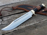 Crocodile Dundee - 18" Custom Bowie Knife & D2 Steel Blade With Leather Sheath - ZB Knives Store