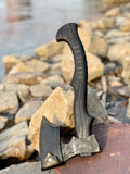 Viking Tomahawk for Sale - High Carbon Forged Steel Blade, Black Wood Handle with Leather Wrap, Leather Sheath