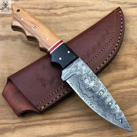 Damascus steel custom skinning knife 8.5'' ZB Knives Store