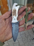 Handcrafted Damascus Steel EDC Knife – Premium Cowboy Sheath Knife Custom - ZB Knives Store