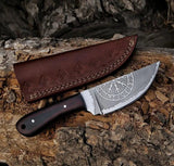 EDC Viking Knife - D2 Steel Engraved Blade With Knife Belt Case - ZB Knives Store