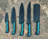 5-piece hand-forged kitchen knife set, for exceptional sharpness and longevity. Each knife features a full tang design, ensuring optimal balance and control while you slice, dice, and chop with ease also adds a modern touch to your kitchen