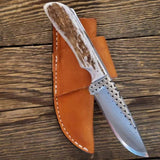 3 3/4" Diamondback Full Elk Handle Knife sheath - ZB Knives Store