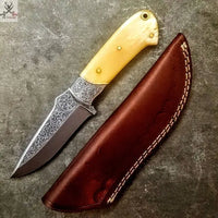 / HAND ENGRAVED / Hunting / Camping / Hand Made Custom / Bone Handle / J2 / Skinning Knife ZB Knives Store