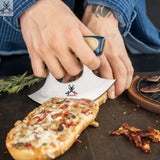 Handmade J2 Steel Ulu Knife for Indoor/Outdoor Kitchen or Camping Cutlery colour sheet Wood Pizza 🍕 Cutting Slicer 🎁😉 - ZB Knives Store