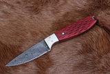 Handmade buckaroo knife and Colored Bone Handle with buckaroo knife pouch - ZB Knives Store