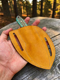 Handmade Damascus Steel Cowboy Knife, Pine Cone Handle, Western Leather Sheath, Hunting Knife, Ranch Knife