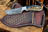 Ranch Cowboy Knife – Pine - Cone Resin Handle with Boot Sheath - ZB Knives Store