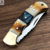 SET OF TWO HANDMADE HUNTING FOLDING POCKET KNIFE - ZB Knives Store