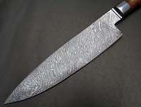 Damascus Knife Custom Handmade Kitchen Chef Knife WALNUT WOOD HANDLE